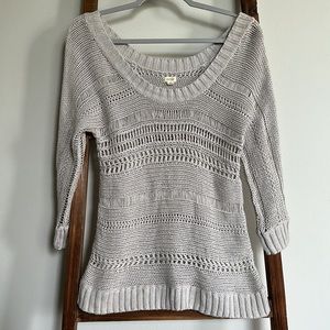 NEW aerie Knit Crochet Off the Shoulder Sweater Top